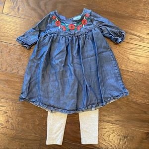 Jean dress w leggings